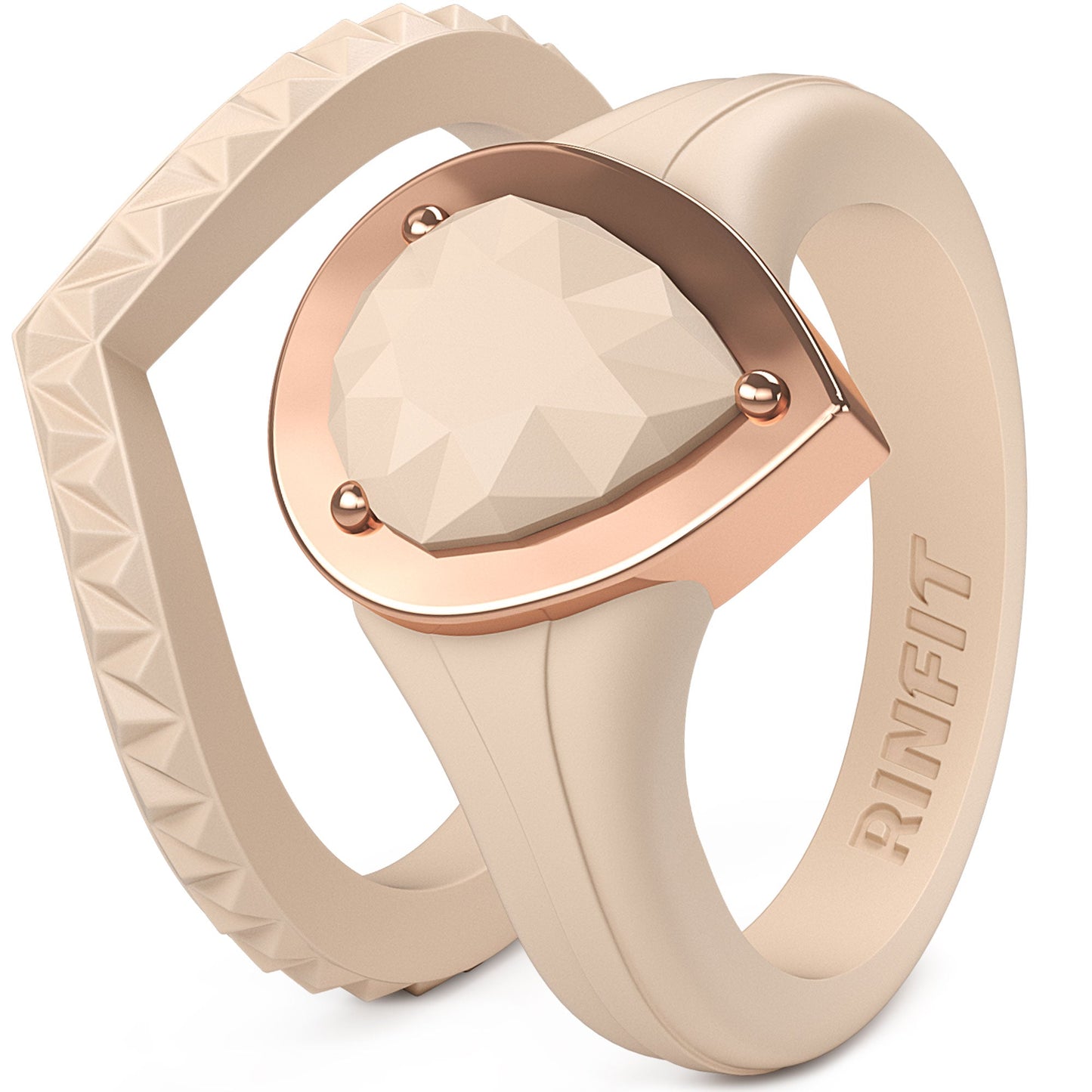 Silicone Rings for Women - New Metal-Framed with Stackable - Silicone Diamond Rings Wedding Bands Women