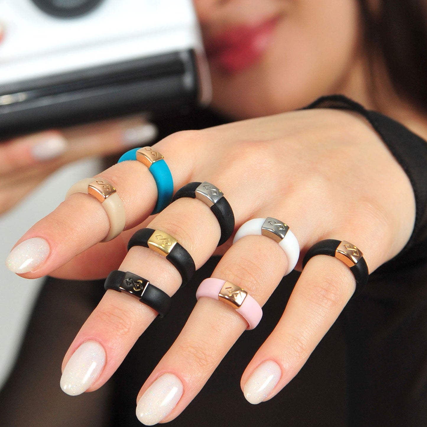 Collection - Women's Silicone Rings with Metal - Patented Design