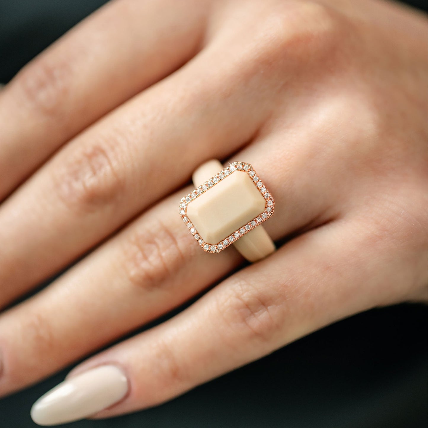 Silicone Ring with Metal Frame & Stones | Elegant & Durable by