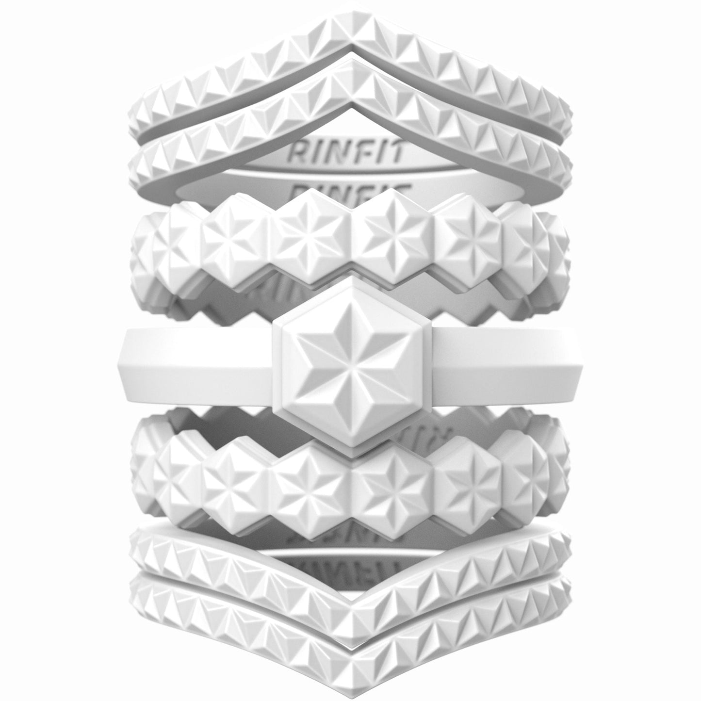 7 Stackable Women's Silicone Rings – Stylish & Comfortable | Patented Design