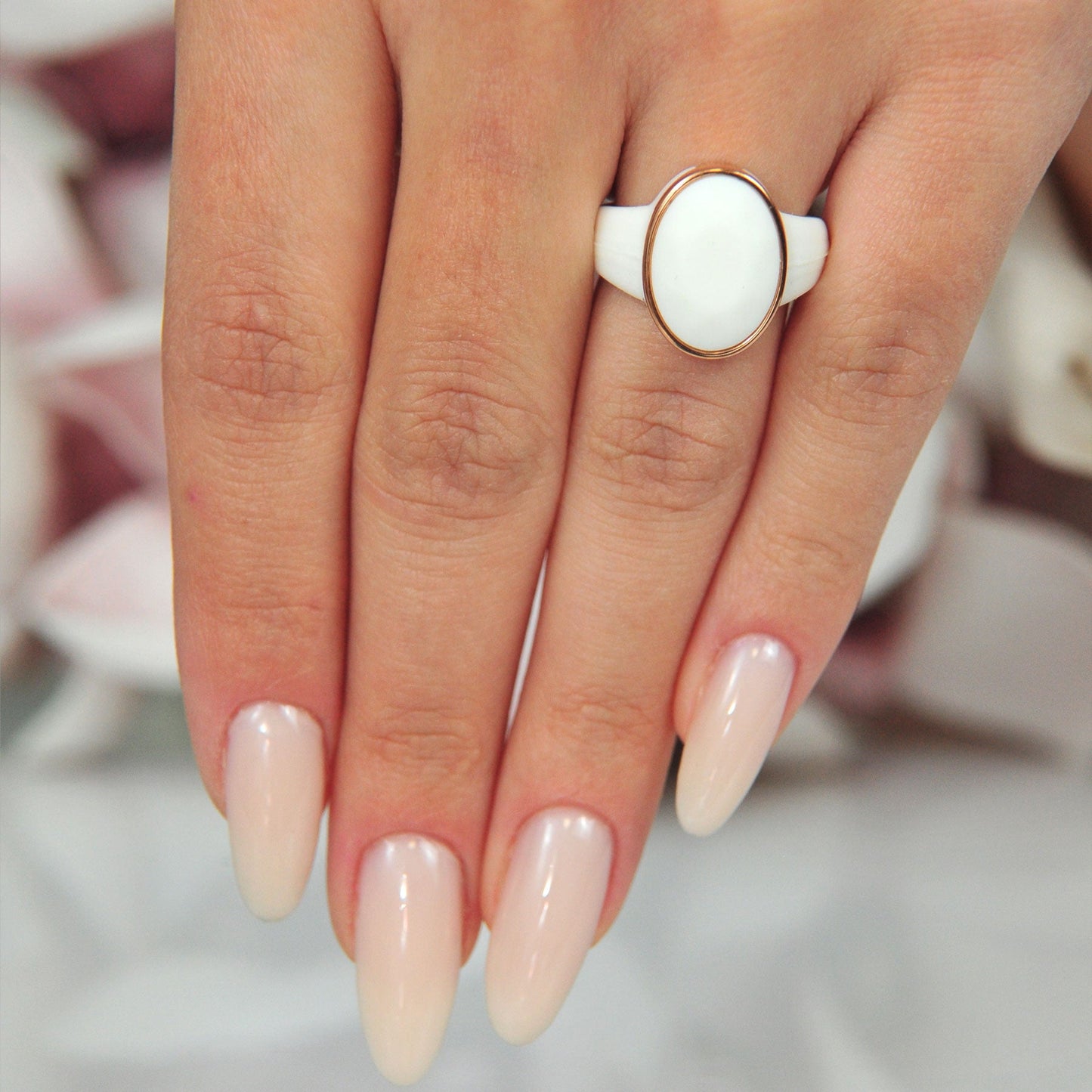 Oversized Oval Collection - Silicone Rings with Metal Frame