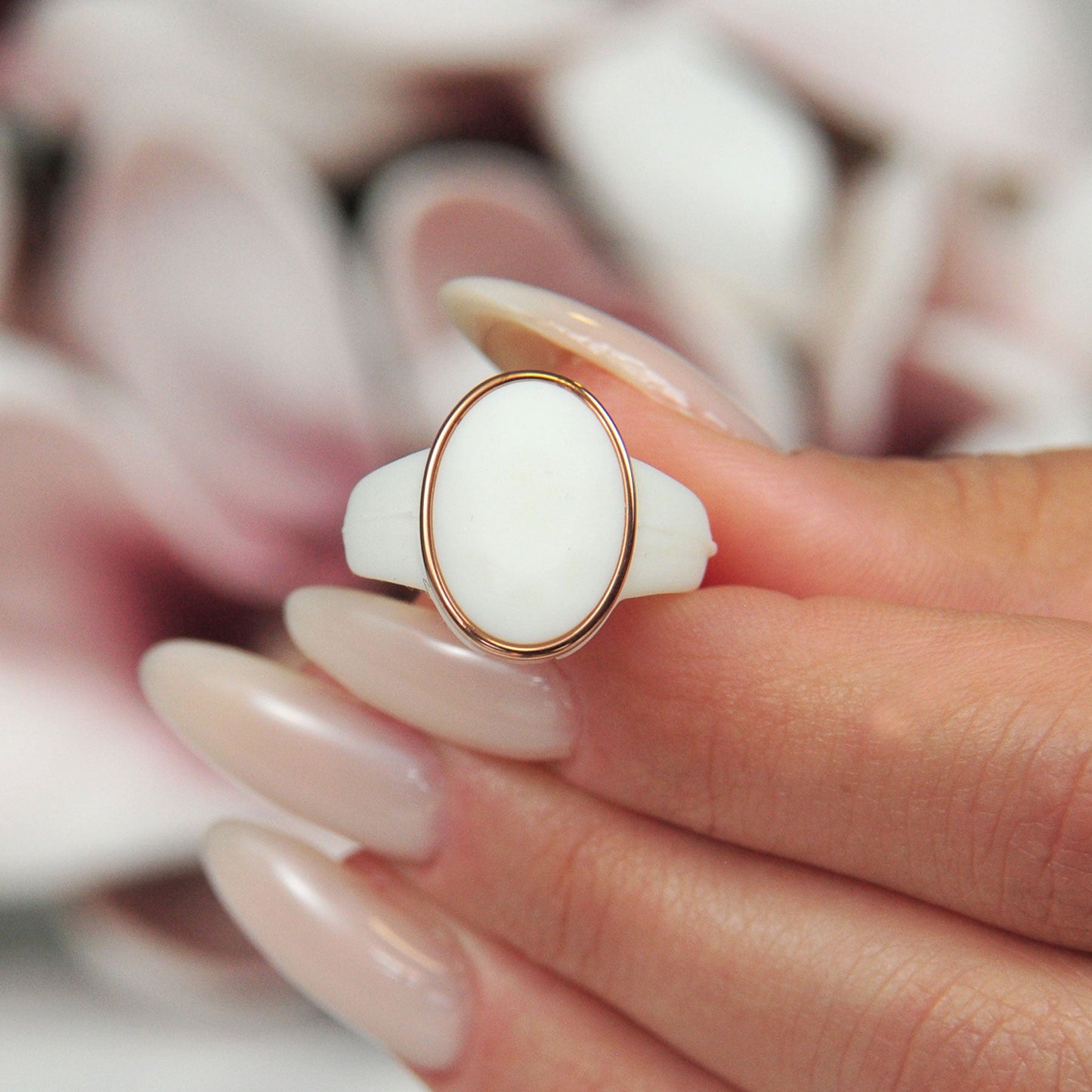 Oversized Oval Collection - Silicone Rings with Metal Frame