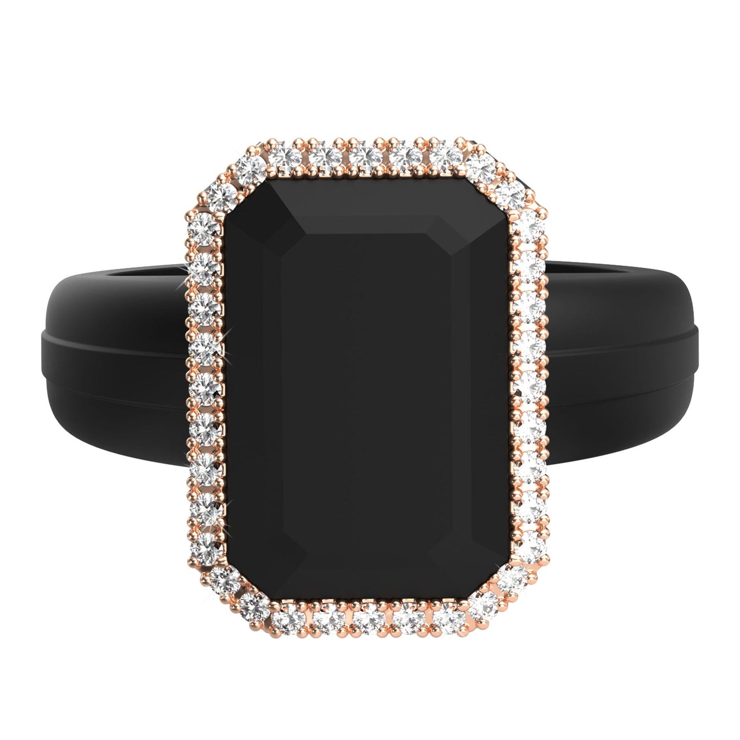 Silicone Ring with Metal Frame & Stones | Elegant & Durable by