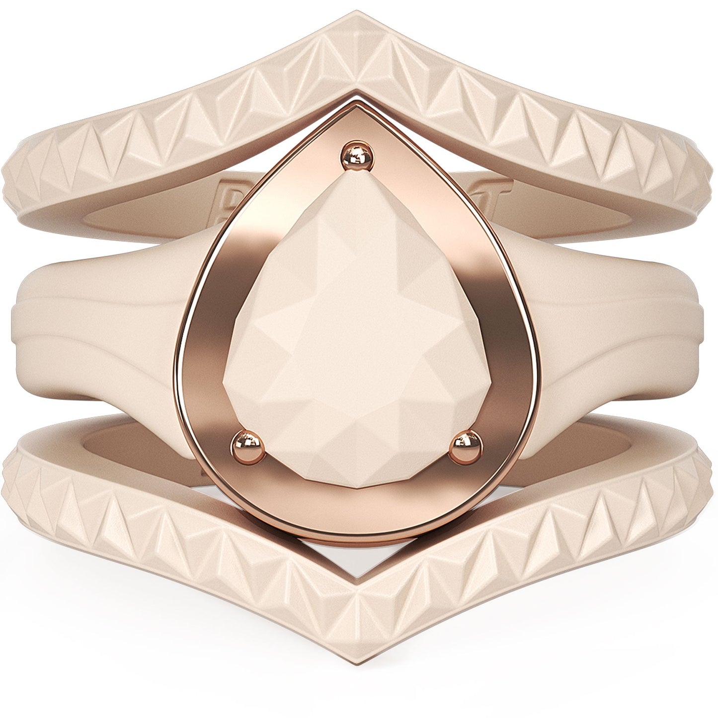 Silicone Rings for Women - New Metal-Framed with 2 Stackable Rings - Silicone Diamond Rings Wedding Bands Women