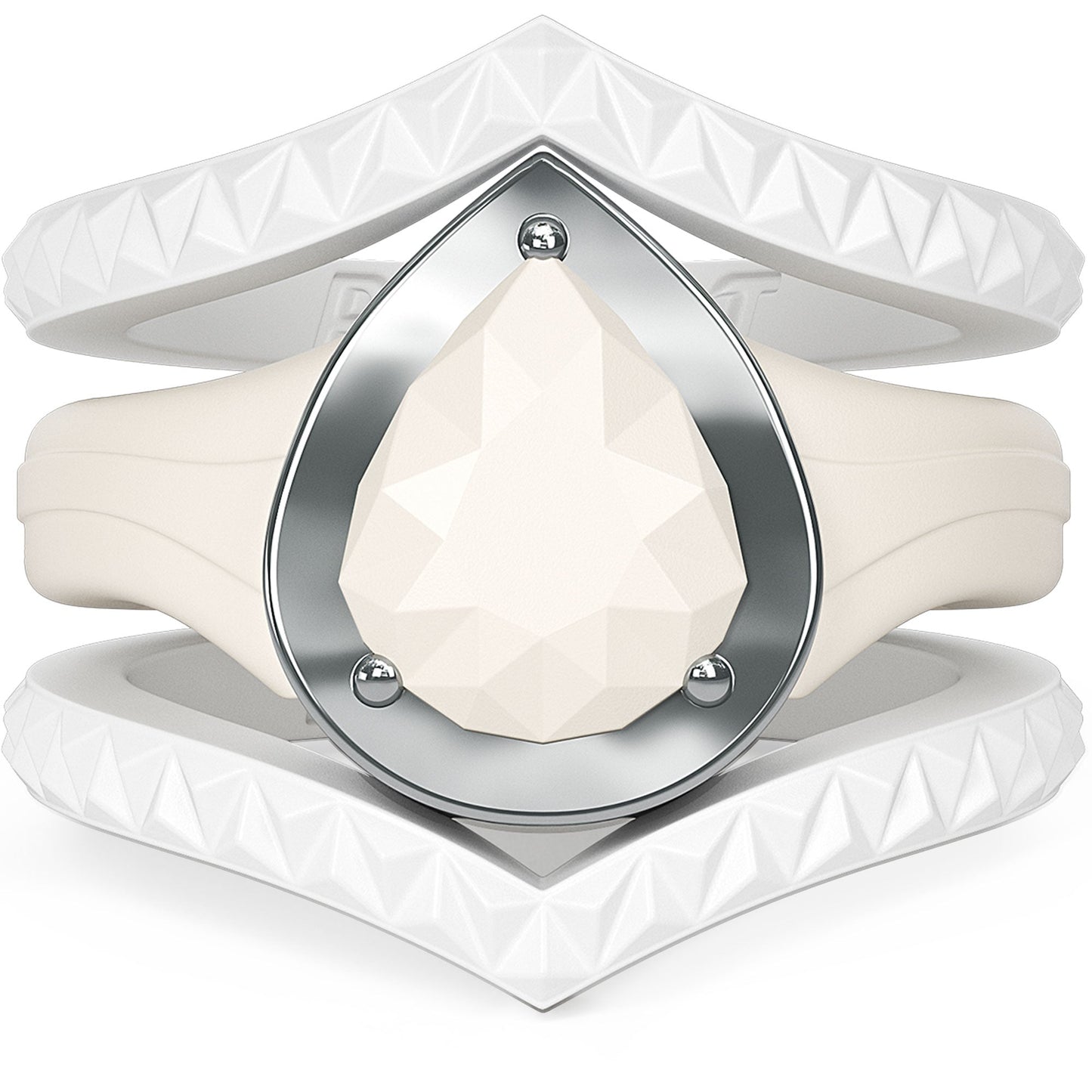 Silicone Rings for Women - New Metal-Framed with 2 Stackable Rings - Silicone Diamond Rings Wedding Bands Women