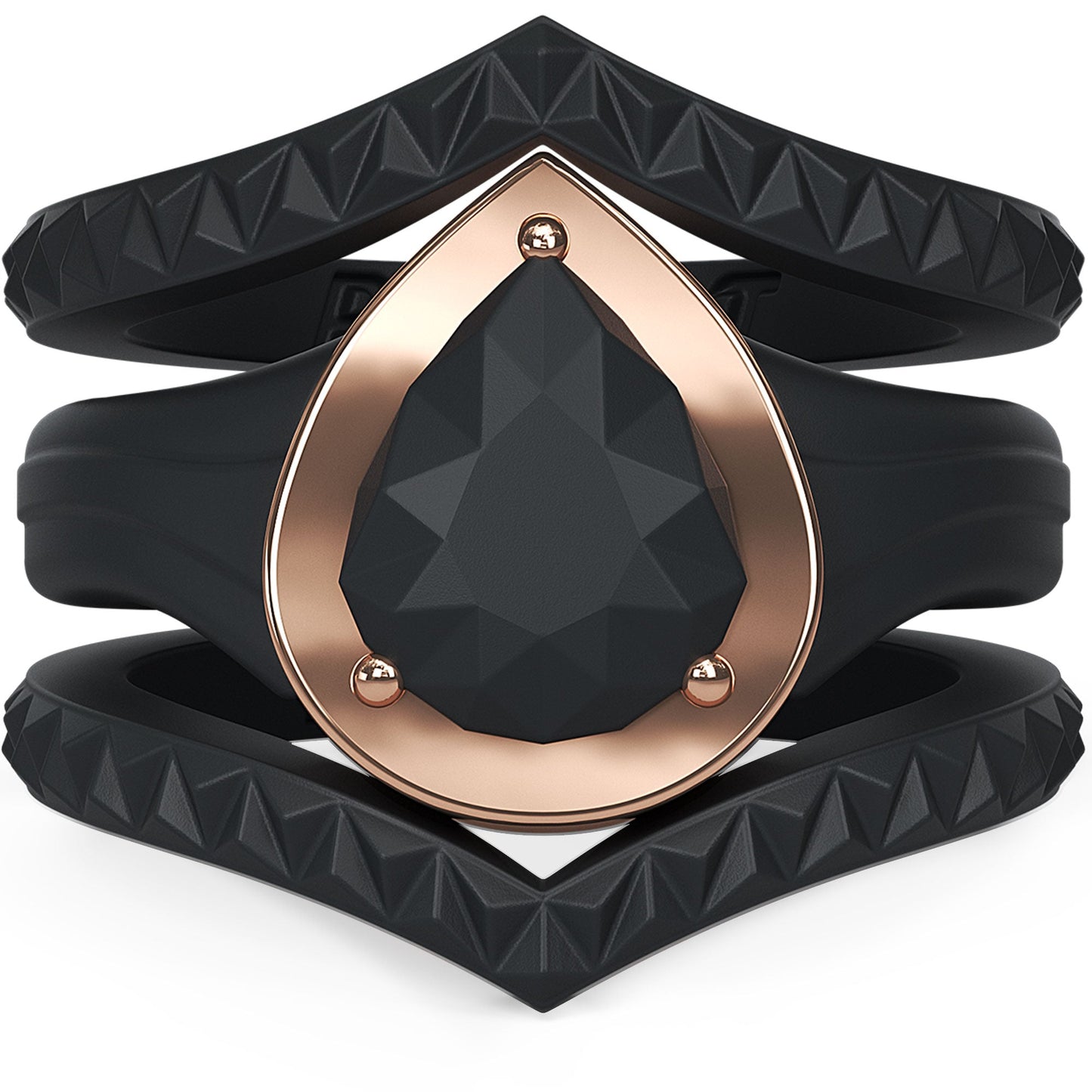 Silicone Rings for Women - New Metal-Framed with 2 Stackable Rings - Silicone Diamond Rings Wedding Bands Women