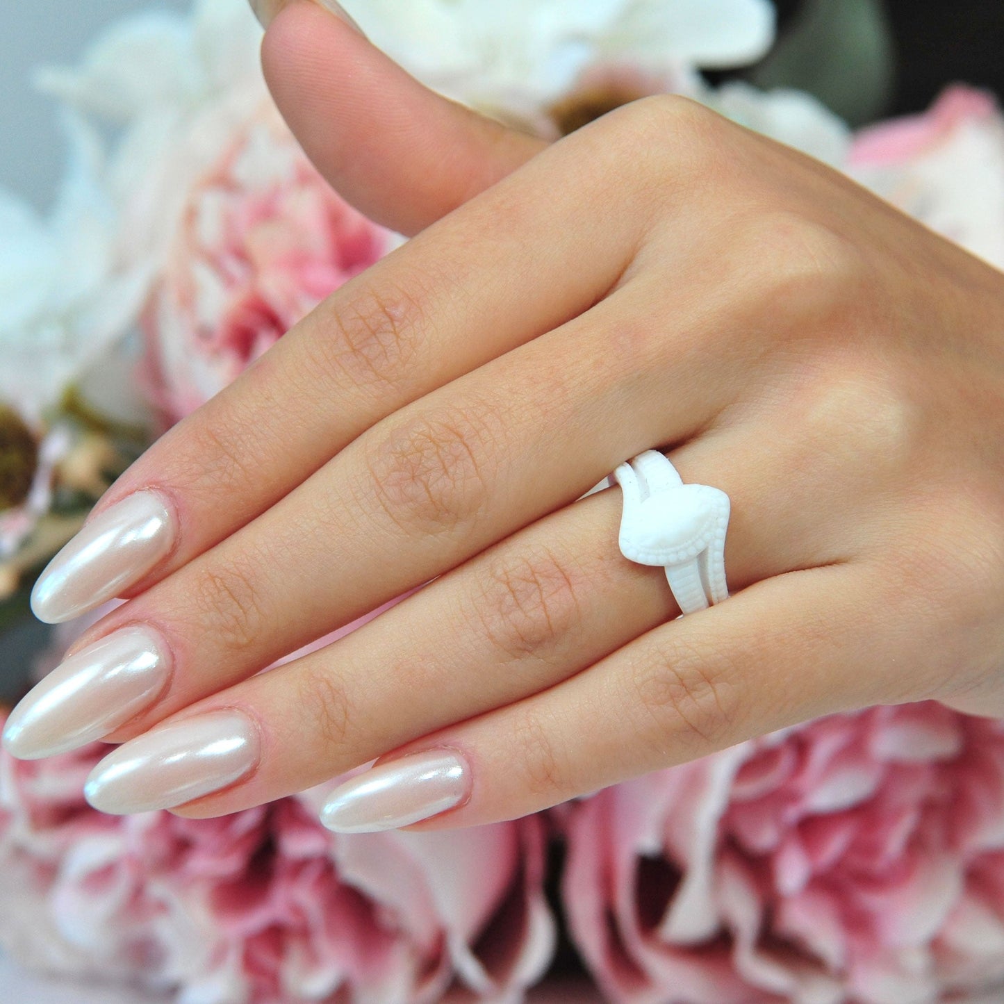Silicone Rings for Women - Marquise with 4 Stackable Rings - Silicone Diamond Rings Wedding Bands Women