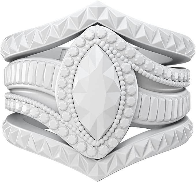Silicone Rings for Women - Marquise with 2 Stackable Rings