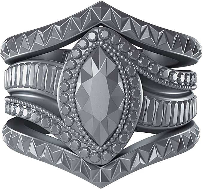 Silicone Rings for Women - Marquise with 2 Stackable Rings