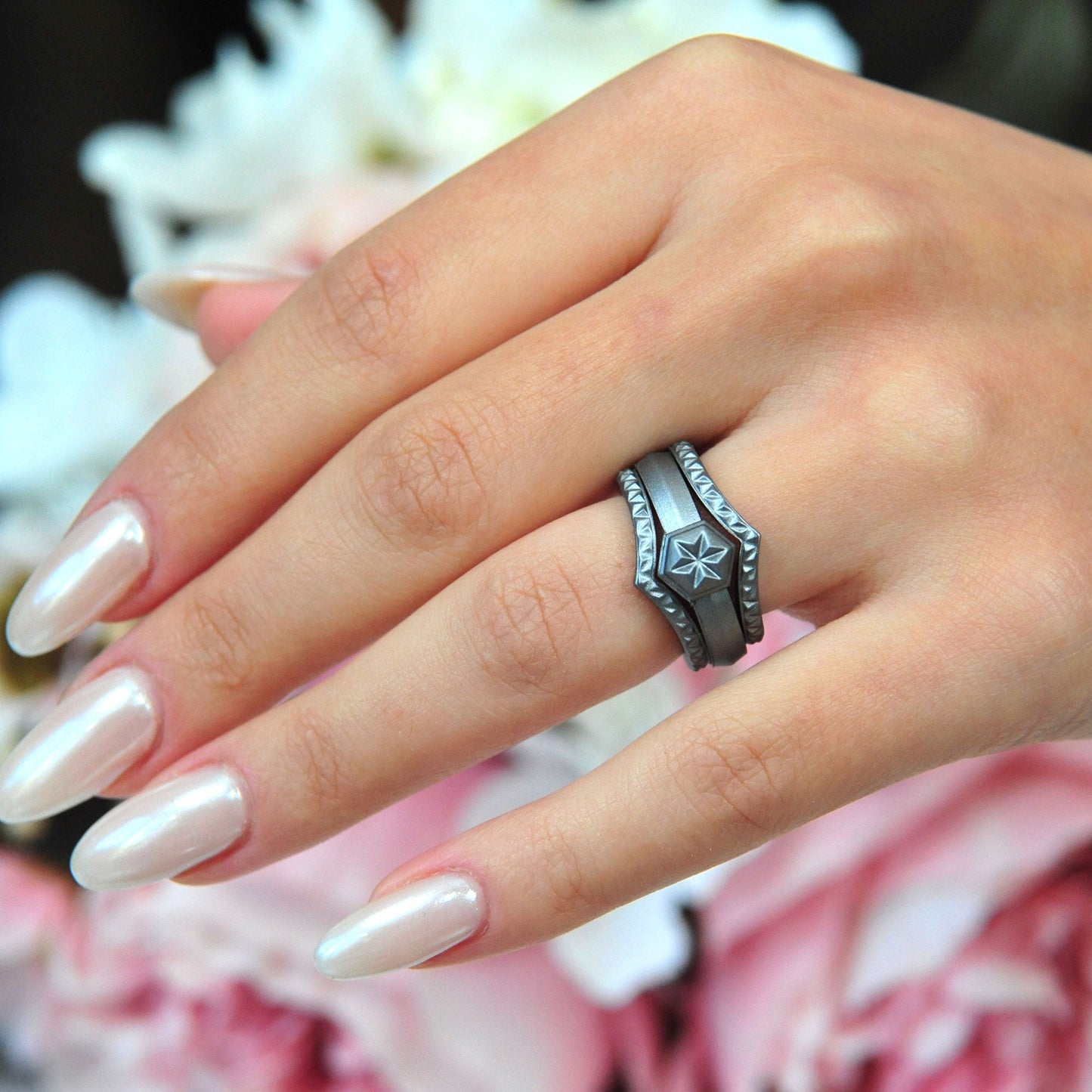 Women's Couture Silicone Rings. Stylish Design - 3 Rings Set - Patented Design