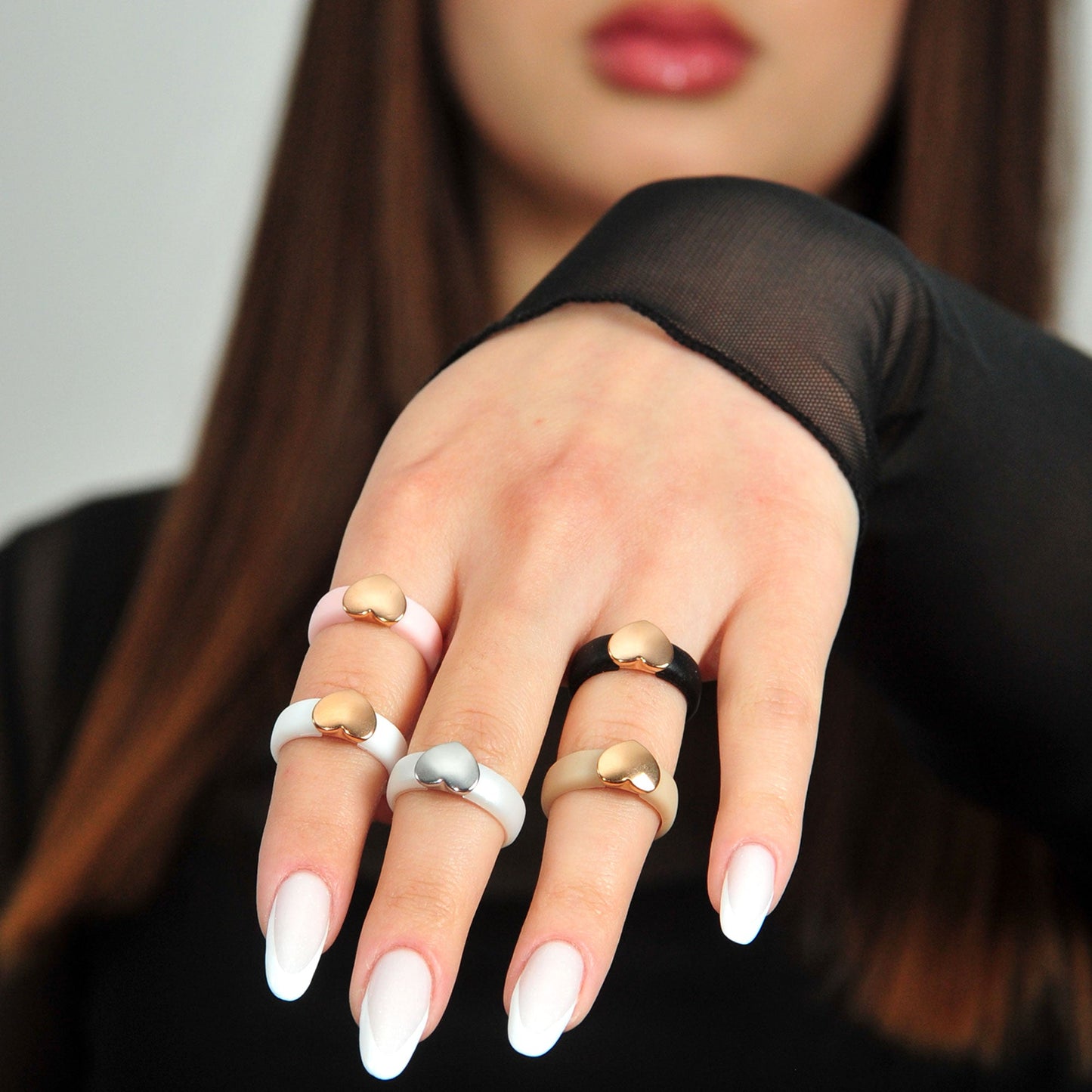 Women's Silicone Rings with Metal