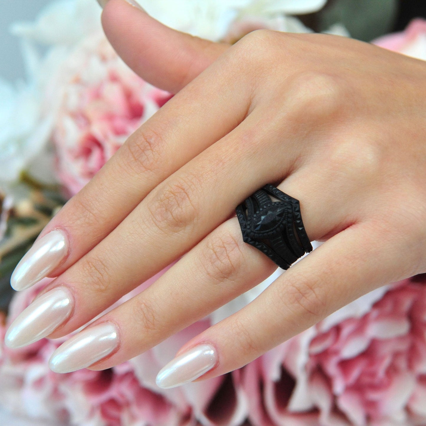 Silicone Rings for Women - Marquise with 2 Stackable Rings